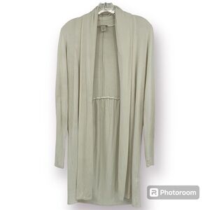 White + Warren Open Front Duster Sweater – Cream – Size Small